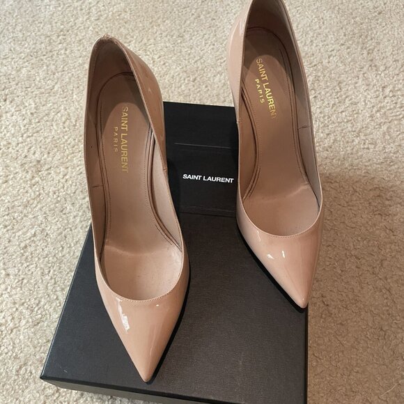 Saint Laurent Anja 105 Pumps Beige High Heels - Picture 9 of 9